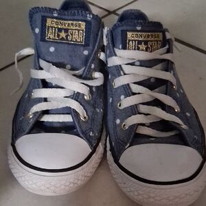 Converse Denim Blue Polka Dot Sneakers